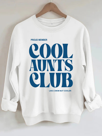 Cool Aunts Club" Graphic Sweatshirt | Beige Crewneck Pullover for Aunties