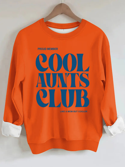Cool Aunts Club" Graphic Sweatshirt | Beige Crewneck Pullover for Aunties