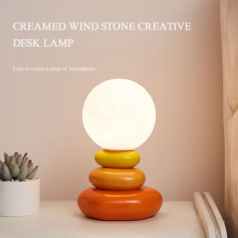 Creative Zen Stone Ceramic Lamp - Aesthetic Stonehenge Atmosphere Light for Bedroom & Living Room