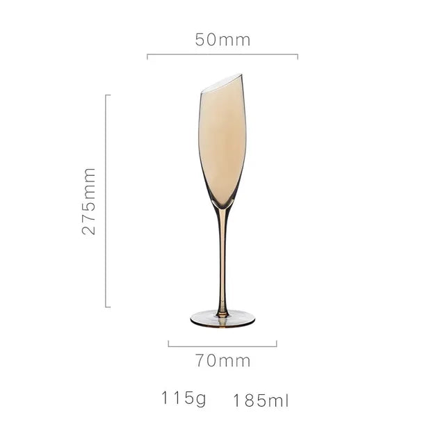 Creative Bevel Champagne/Wine Glass Cups with Iridescent Color-Changing Finish