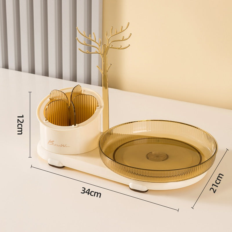 360° Rotating Cosmetic Organizer & Jewelry Display Stand – All-in-One Luxury Makeup Storage Box