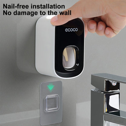 Hands-Free Automatic Toothpaste Dispenser – Wall Mounted Dust-Proof Toothbrush Holder Set