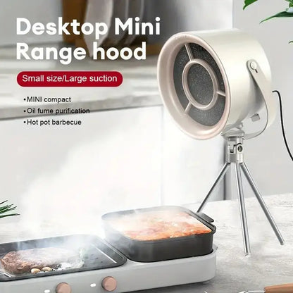 Desktop Portable Range Hood – Mini USB Extraction Fan for Small Kitchen, BBQ, and Indoor Cooking