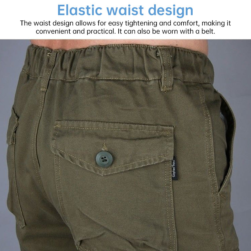 Men's Cotton Cargo Overalls for Camping & Hiking | Straight-Leg, Multi-Pocket Baggy Trousers