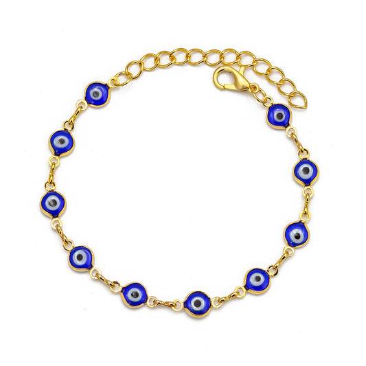 Trendy Women's Gold Chain Evil Eye Bracelet (Nazar Amulet Jewelry)