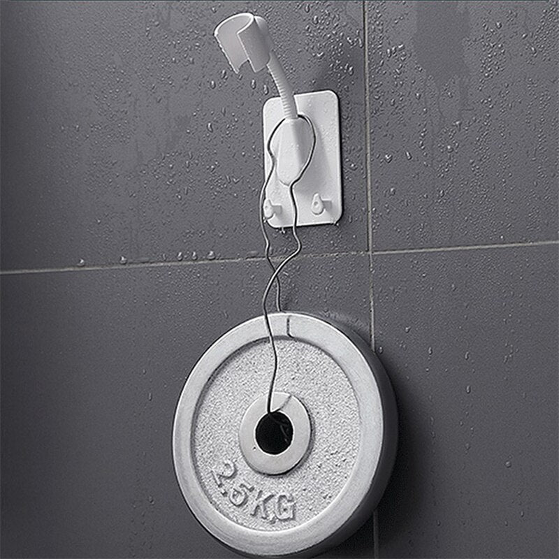 360° Adjustable Universal Shower Head Holder – Punch-Free Adhesive Wall Mount Bracket for Bathroom