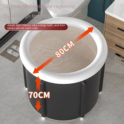 Large Household Foldable Black PVC Padded Ice Bath Bucket/SPA Bathtub
