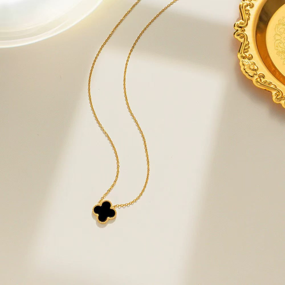 Luxury Four-Leaf Clover Chain Bracelet - Minimalist Lucky Flower Jewelry