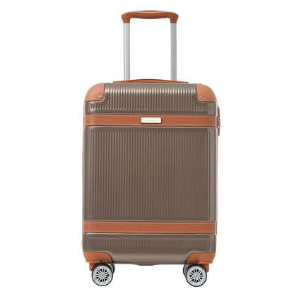 3-Piece Hardshell ABS Suitcase Set with Double Spinner Wheels & TSA Lock - Copper
