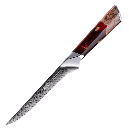 Fengjin Yaoying Series Boning Knife with Damascus Pattern and Resin Handle