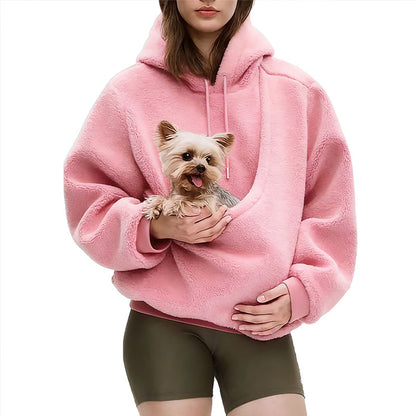 Pet Carrier Hoodie - Unisex Hands-Free Dog & Cat Carry Sweatshirt