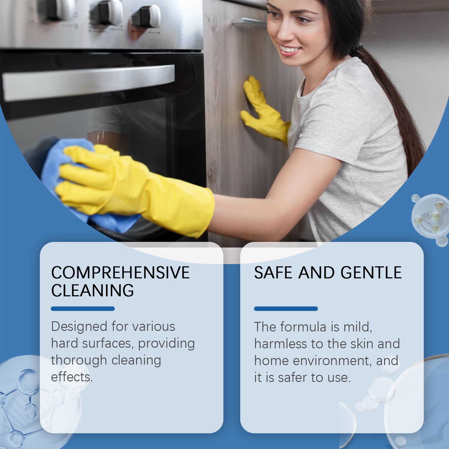 Powerful Multi-Purpose Kitchen Foam Cleaner – All-Around Grease Remover & Decontamination Spray for Stove Tops