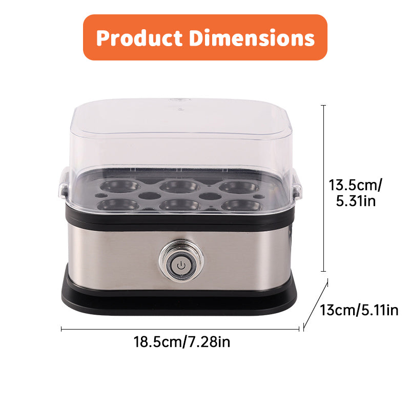 200W Electric Egg Boiler - 6 Egg Capacity Rapid Cooker with Auto Shut-Off