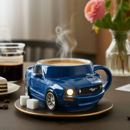 Handmade Mustang Car-Shaped Coffee Mug - Creative Stainless Steel Novelty Office Cup