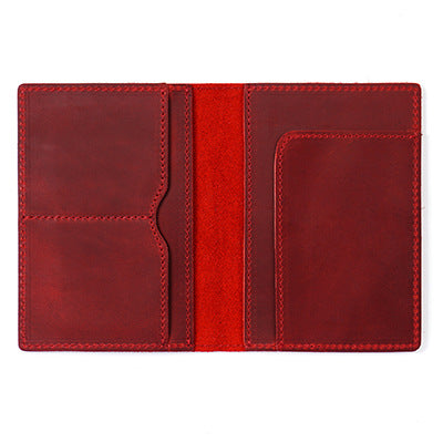 Handmade Genuine Leather Passport Holder & Travel Wallet - Slim Cowhide ID Card Case