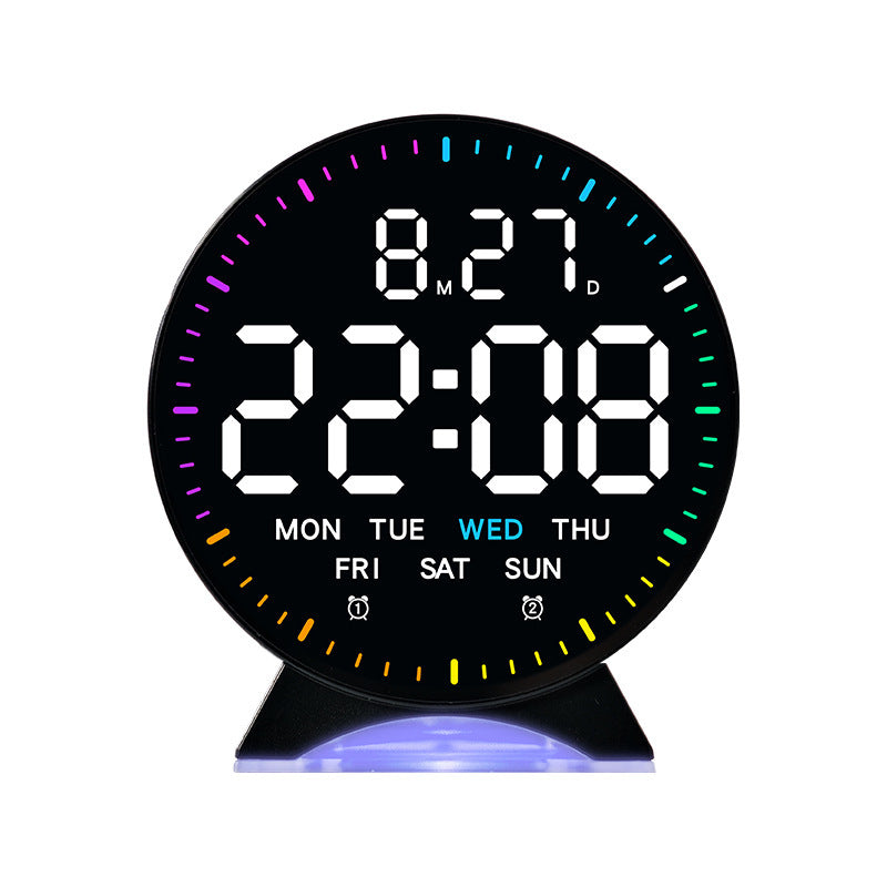 LED Digital Alarm Clock with Custom Jump-Second Display | Auto-Dimming USB Desk Clock with Ambient Light