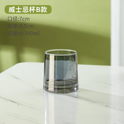 Luxury Electroplated Smoky Gray Crystal Glass | Modern Black Brandy & Whiskey Goblet