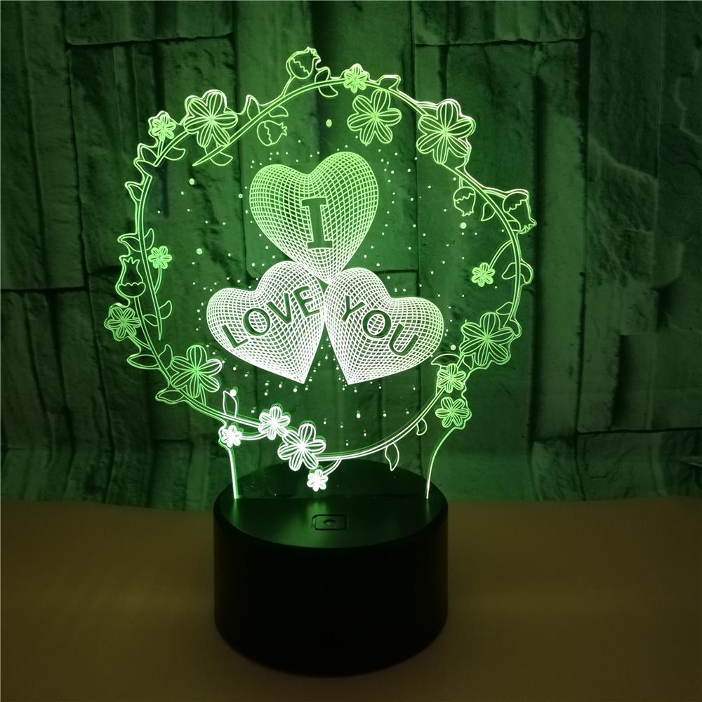 Romantic 3D Heart "I LOVE YOU" LED Lamp – Multi-Color Touch Sensor Night Light for Anniversary & Valentine's Gift