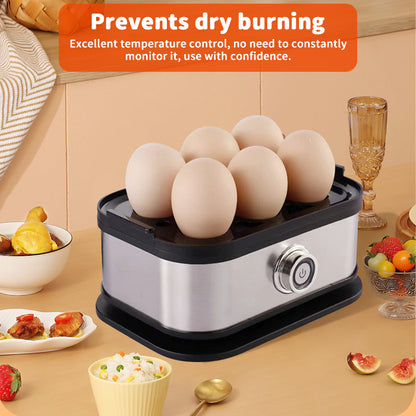 200W Electric Egg Boiler - 6 Egg Capacity Rapid Cooker with Auto Shut-Off