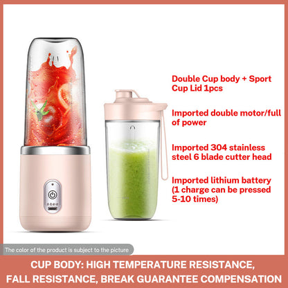 Portable 6-Blade Rechargeable Electric Juicer and Smoothie Blender Cup