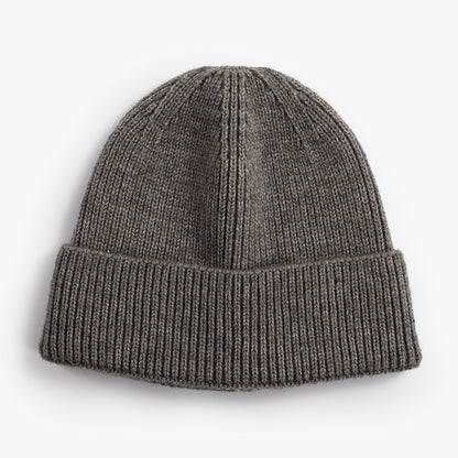Men's Solid Color Ribbed Beanie Hat | Thick Warm Knitted Woolen Cap for Winter & Outdoors