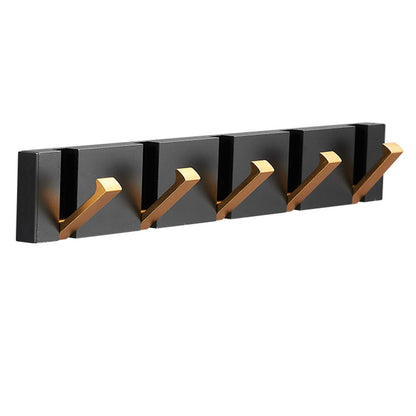 Modern Folding Wall Hooks Rack – Luxury Black & Gold Coat & Towel Hanger for Bathroom & Entryway