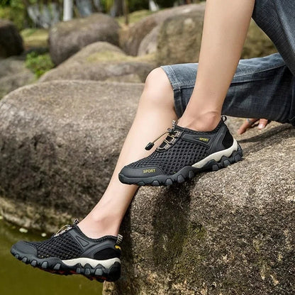 Summer Men's Mesh Sports Shoes - Breathable Outdoor Hiking & Running Sneakers