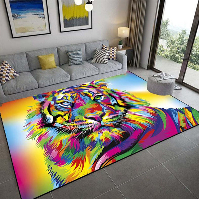 Luxury 3D Realistic Tiger Print Carpet – Large Three-Dimensional Animal Pattern Area Rug for Living Room