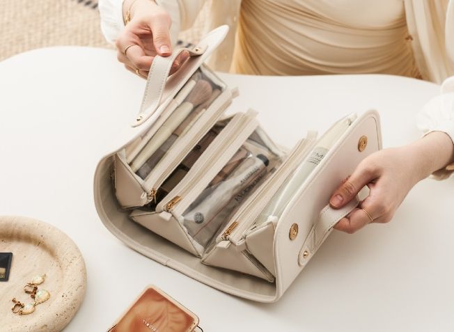 Portable Cosmetic Storage Handbag for Women