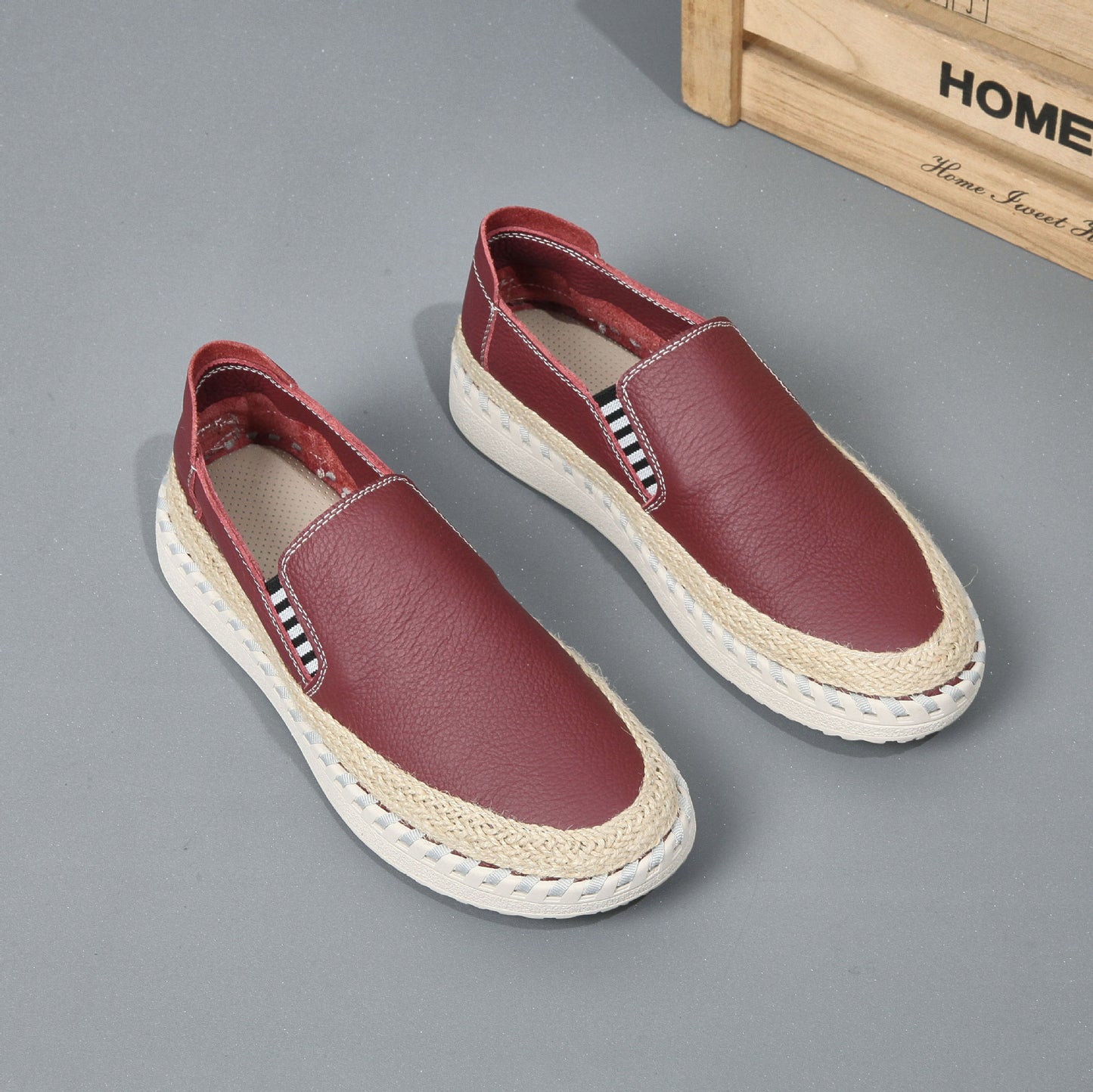 Men's Handmade Leather Fisherman Shoes - Casual Cowhide One Foot Massage Loafers