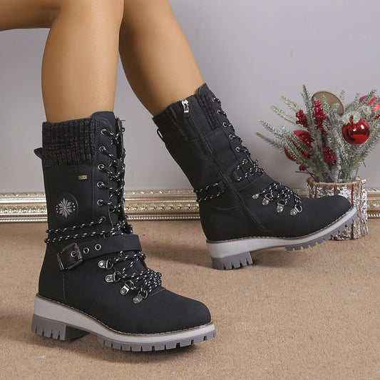Women's Thick & Warm High Top Snow Boots (Fur Integrated Cotton Shoes)
