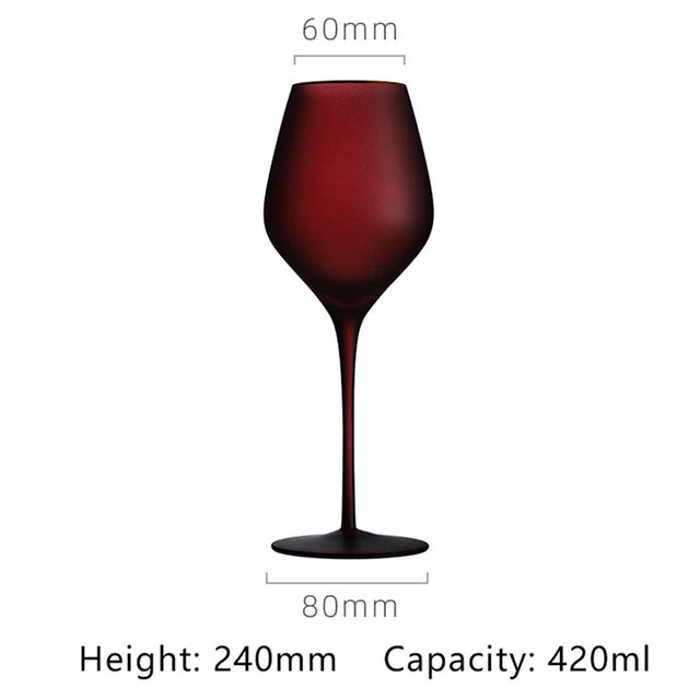 Elegant Frosted Matte Wine Glass with Gold Rim - Luxury Colorful Party Goblets