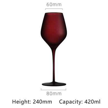 Elegant Frosted Matte Wine Glass with Gold Rim - Luxury Colorful Party Goblets