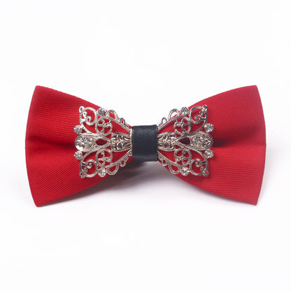 Luxury Metal Diamond Bow Tie for Men - Elegant Red Carpet Party Wear