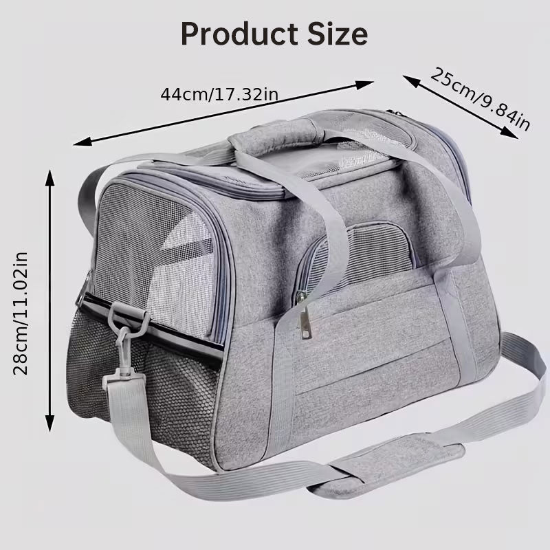 Premium Expandable Pet Carrier - Lightweight Mesh Travel Bag for Cats, Puppies & Small Pets