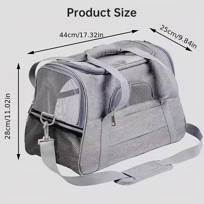 Premium Expandable Pet Carrier - Lightweight Mesh Travel Bag for Cats, Puppies & Small Pets
