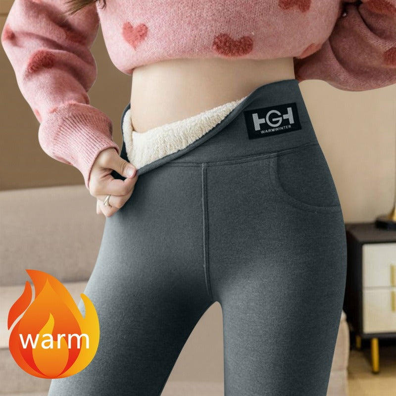 Ultra-Thick 500G Fleece Lined Cashmere Leggings - Ultimate Winter Warmth