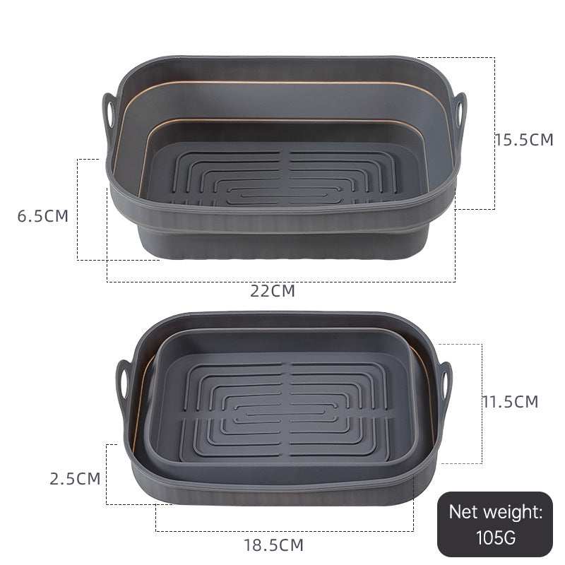 Reusable Silicone Air Fryer Liner - Food Grade Non-Stick Baking Tray for Easy Cleaning