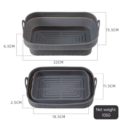 Reusable Silicone Air Fryer Liner - Food Grade Non-Stick Baking Tray for Easy Cleaning