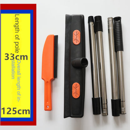 Multi-Surface Rubber Bristle Sweeper with Long Handle | Pet Fur Cleaning Tool