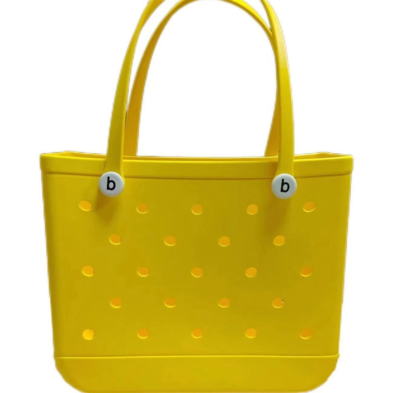Printed EVA Beach Storage Bag - Waterproof Outdoor Basket & Handbag with Cow Print