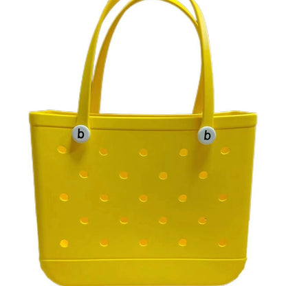 Printed EVA Beach Storage Bag - Waterproof Outdoor Basket & Handbag with Cow Print