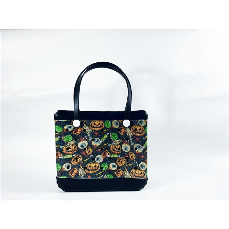 Printed EVA Beach Storage Bag - Waterproof Outdoor Basket & Handbag with Cow Print
