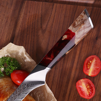 Fengjin Yaoying Series Boning Knife with Damascus Pattern and Resin Handle