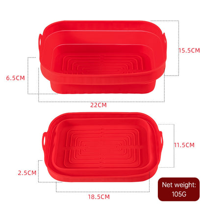 Reusable Silicone Air Fryer Liner - Food Grade Non-Stick Baking Tray for Easy Cleaning