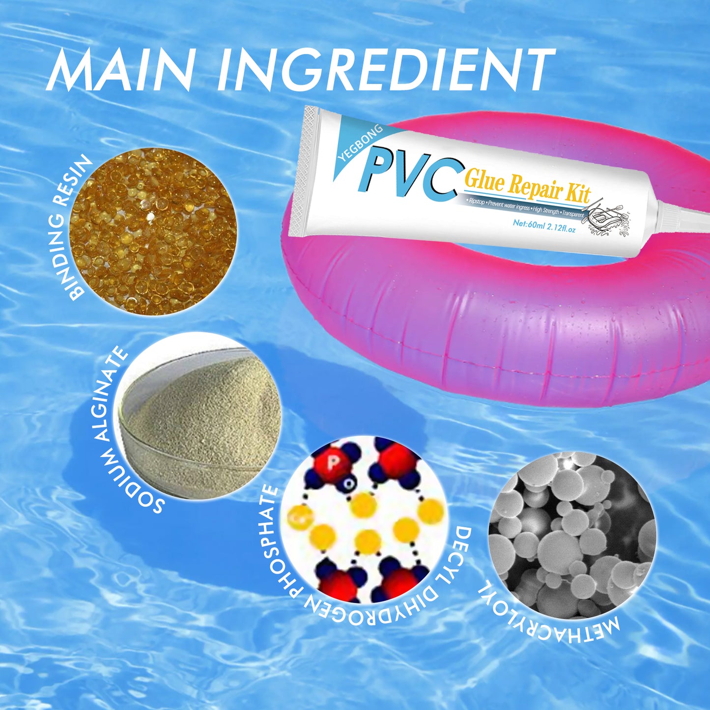 Waterproof Transparent PVC Repair Kit with Patches for Inflatable Pools, Air Mattresses, and Tents