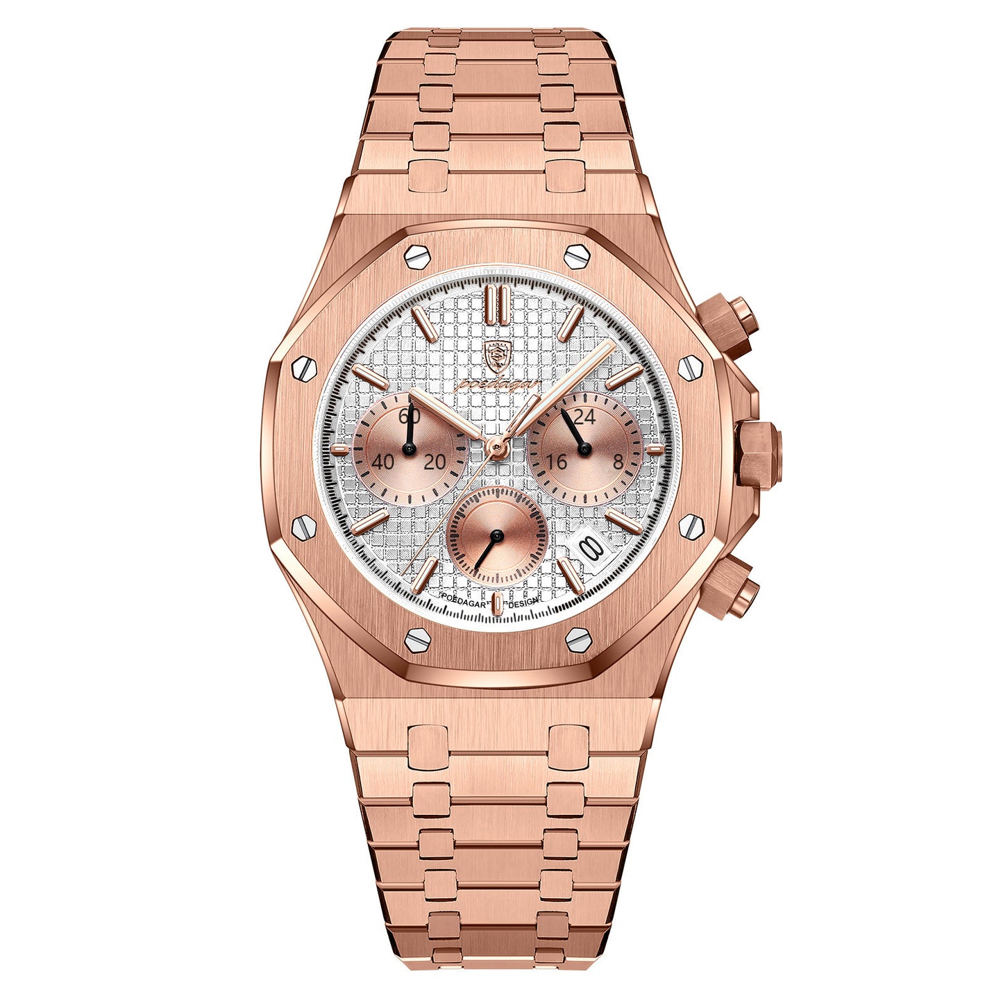 Luxury Men's Chronograph Quartz Watch - Stainless Steel Sports Wristwatch
