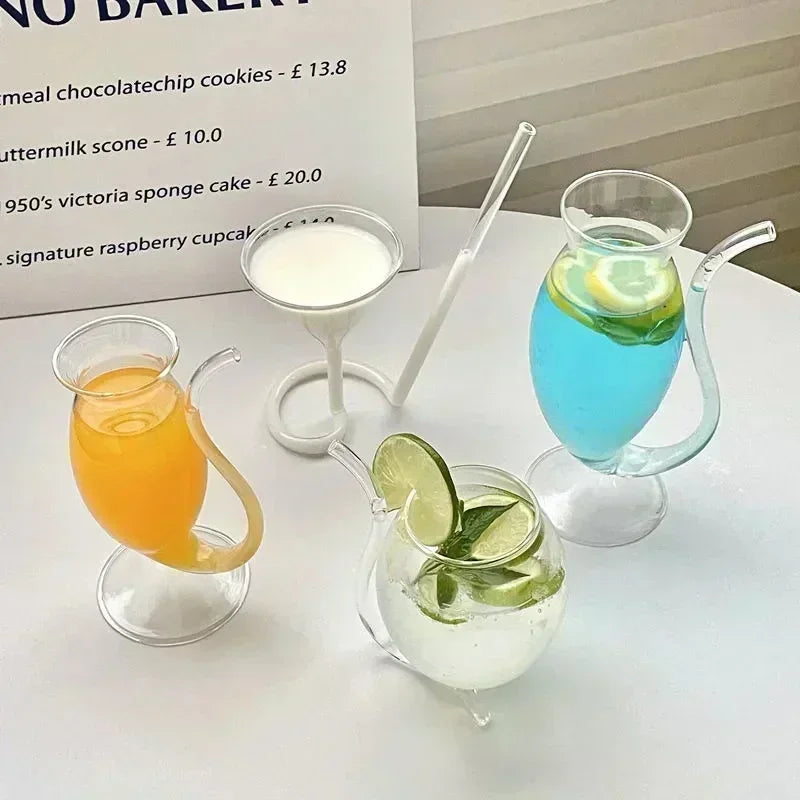 Creative Vampire Glass Cup with Built-in Drinking Straw
