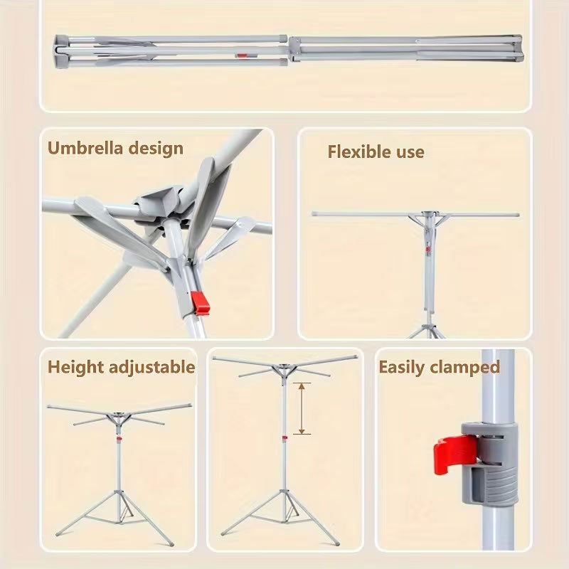 Foldable Octopus Style Clothes Drying Rack | Rotating Laundry Hanger