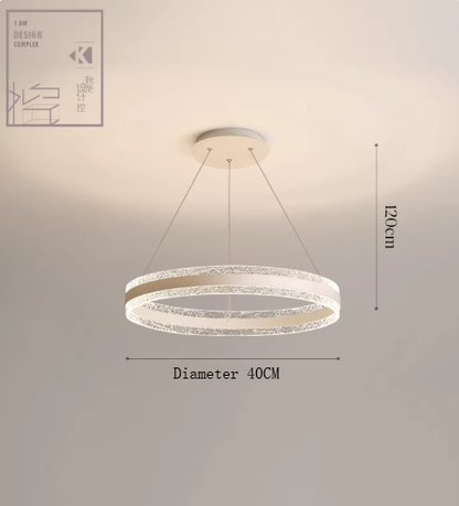Nordic Modern Ring Chandelier - Full Spectrum Eye Protection Pendant Light for Living Room & Dining